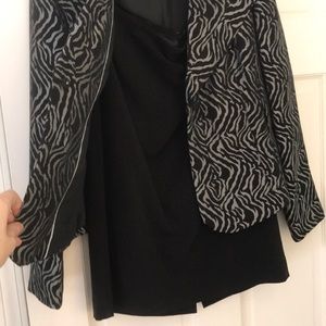 Calvin Klein zebra print suit with black skirt